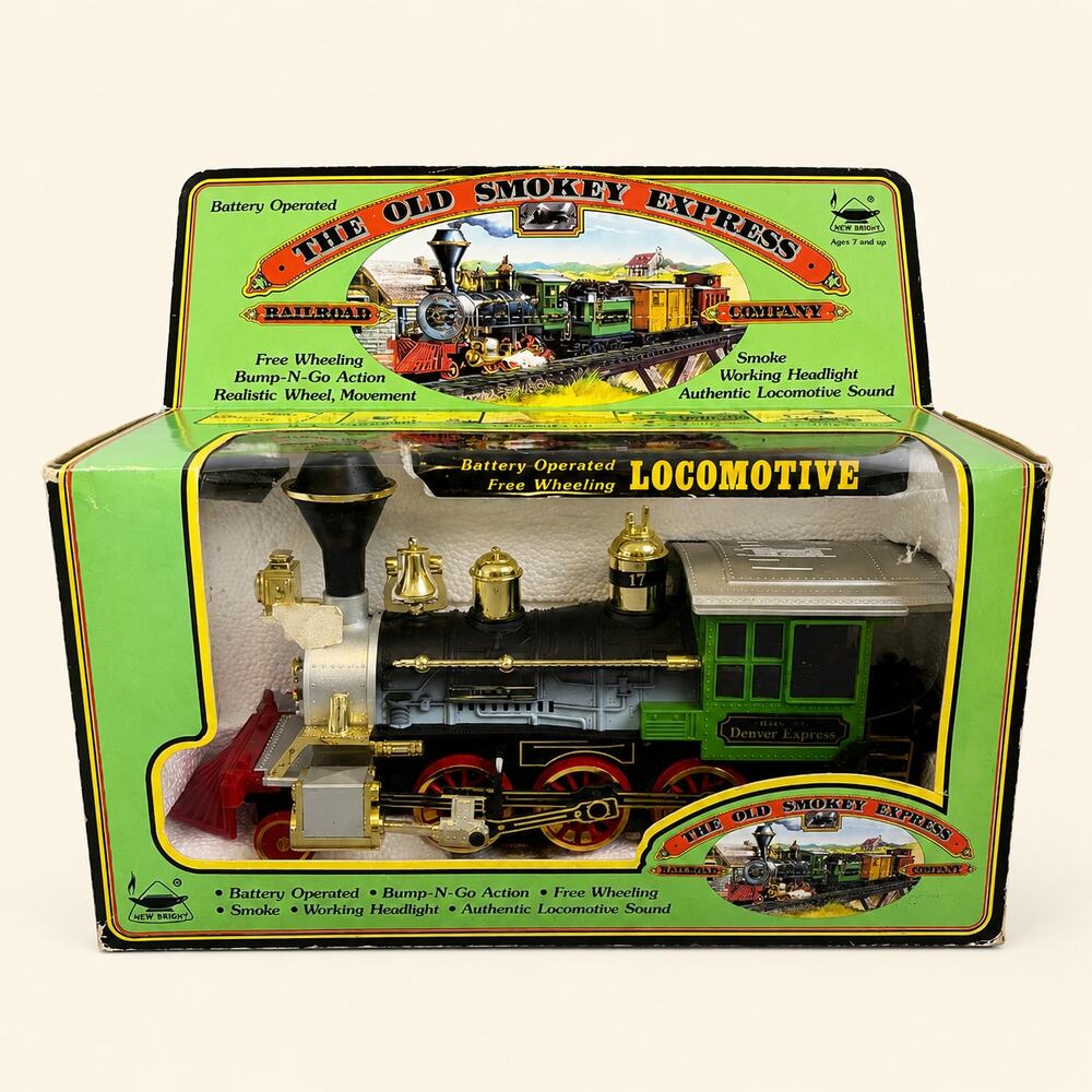 Vintage New Bright Old Smokey Express Toy Train Locomotive No 2145 Sealed Box